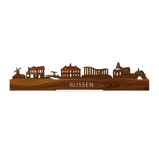 Standing Skyline Rijssen Palissander houten cadeau decoratie relatiegeschenk van WoodWideCities