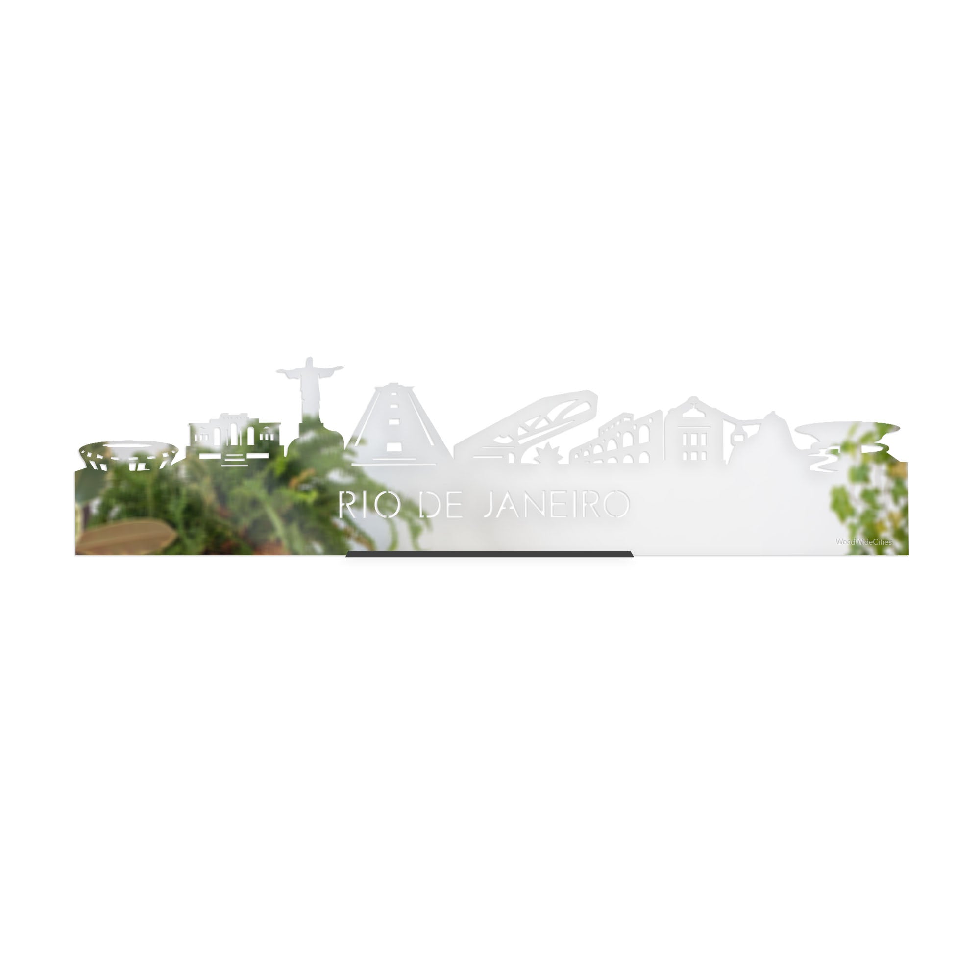 Standing Skyline Rio de Janeiro Spiegel gerecycled kunststof cadeau decoratie relatiegeschenk van WoodWideCities