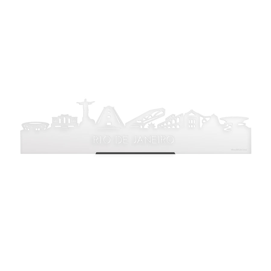 Standing Skyline Rio de Janeiro Wit glanzend gerecycled kunststof cadeau decoratie relatiegeschenk van WoodWideCities
