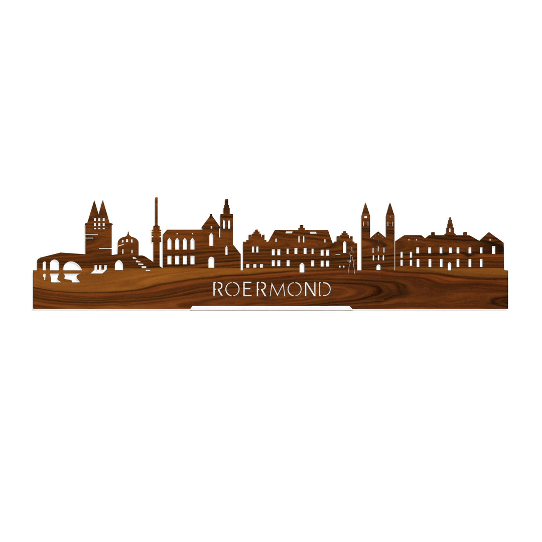 Standing Skyline Roermond Palissander houten cadeau decoratie relatiegeschenk van WoodWideCities