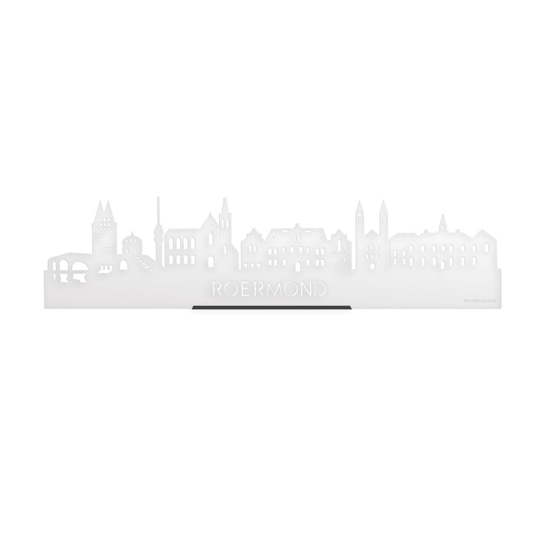 Standing Skyline Roermond Wit glanzend gerecycled kunststof cadeau decoratie relatiegeschenk van WoodWideCities