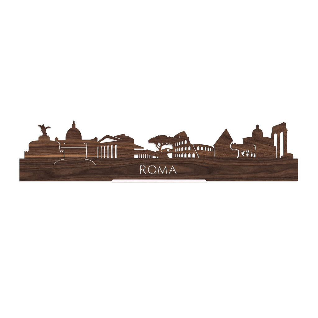 Standing Skyline Rome Noten 40 cm  houten cadeau decoratie relatiegeschenk van WoodWideCities
