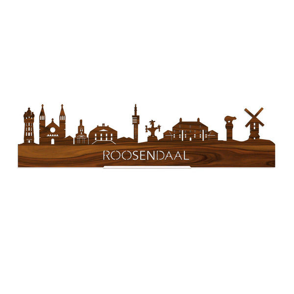 Standing Skyline Roosendaal Palissander houten cadeau decoratie relatiegeschenk van WoodWideCities