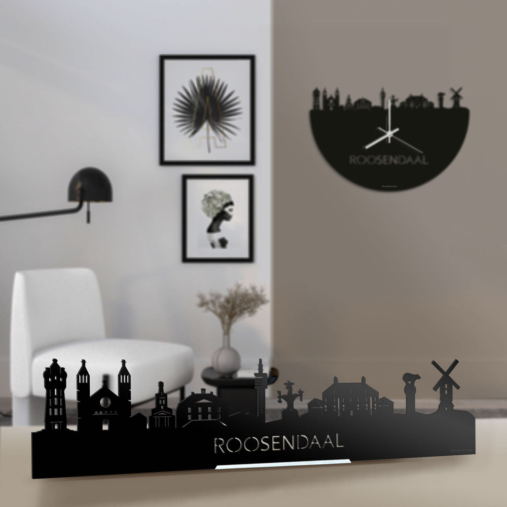 Standing Skyline Roosendaal Zwart glanzend gerecycled kunststof cadeau decoratie relatiegeschenk van WoodWideCities