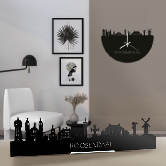 Standing Skyline Roosendaal Zwart glanzend gerecycled kunststof cadeau decoratie relatiegeschenk van WoodWideCities