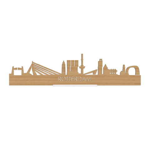 Standing Skyline Rotterdam Bamboe 40 cm  houten cadeau decoratie relatiegeschenk van WoodWideCities