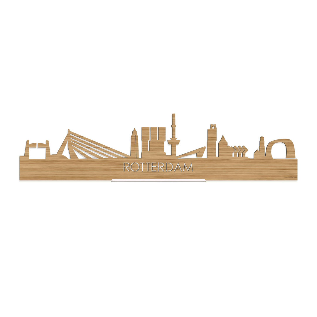 Standing Skyline Rotterdam Bamboe 40 cm  houten cadeau decoratie relatiegeschenk van WoodWideCities
