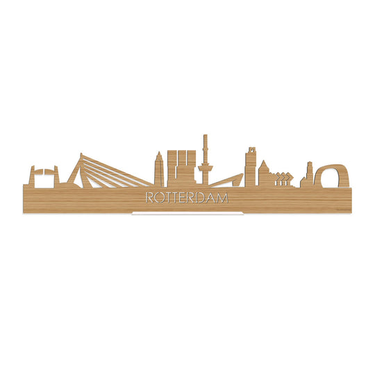 Standing Skyline Rotterdam Bamboe 40 cm  houten cadeau decoratie relatiegeschenk van WoodWideCities
