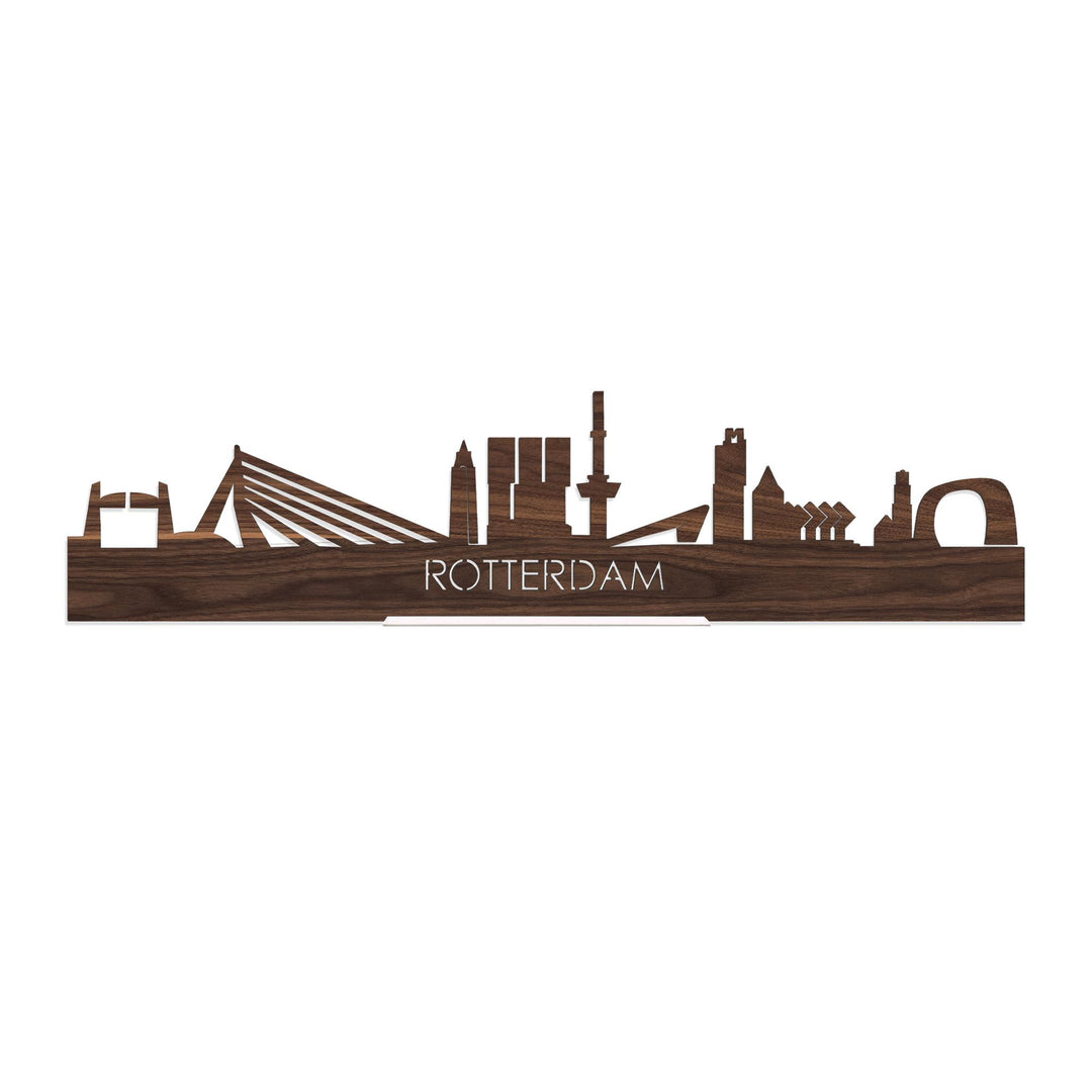 Standing Skyline Rotterdam Noten houten cadeau decoratie relatiegeschenk van WoodWideCities