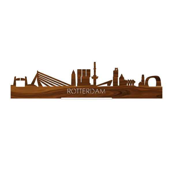 Standing Skyline Rotterdam Palissander houten cadeau decoratie relatiegeschenk van WoodWideCities