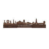 Standing Skyline Scheveningen Noten houten cadeau decoratie relatiegeschenk van WoodWideCities