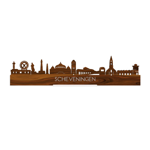 Standing Skyline Scheveningen Palissander houten cadeau decoratie relatiegeschenk van WoodWideCities