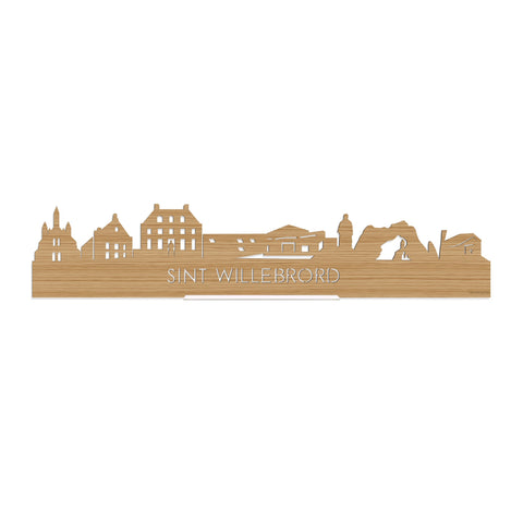 Standing Skyline Sint Willebrord Bamboe houten cadeau decoratie relatiegeschenk van WoodWideCities