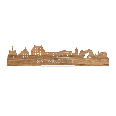 Standing Skyline Sint Willebrord Eiken houten cadeau decoratie relatiegeschenk van WoodWideCities