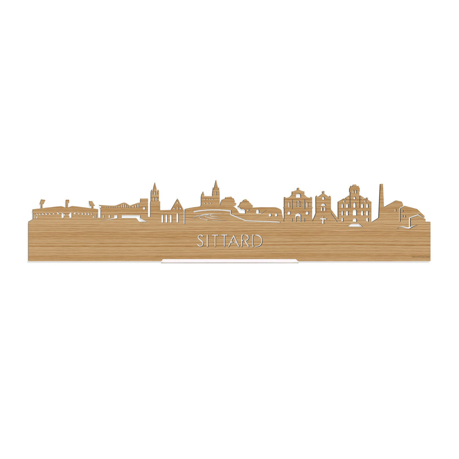Standing Skyline Sittard Bamboe houten cadeau decoratie relatiegeschenk van WoodWideCities