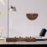 Standing Skyline Sittard Noten houten cadeau decoratie relatiegeschenk van WoodWideCities