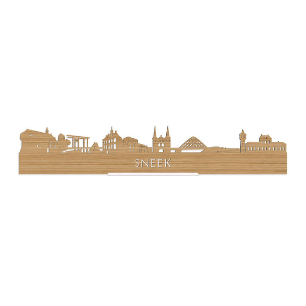 Standing Skyline Sneek Bamboe 40 cm  houten cadeau decoratie relatiegeschenk van WoodWideCities