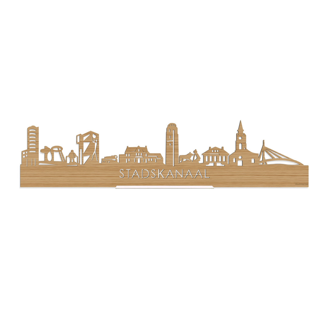 Standing Skyline Stadskanaal Bamboe houten cadeau decoratie relatiegeschenk van WoodWideCities