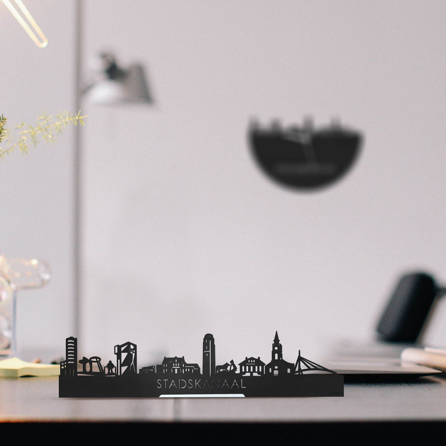 Standing Skyline Stadskanaal Zwart houten cadeau decoratie relatiegeschenk van WoodWideCities