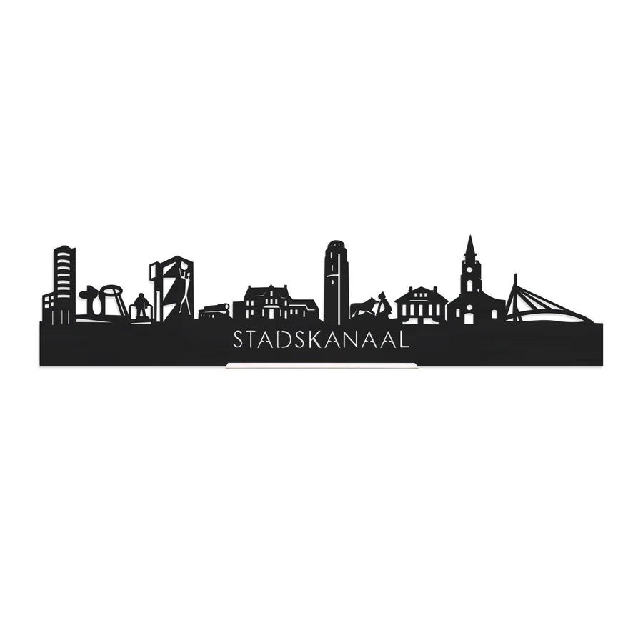 Standing Skyline Stadskanaal Zwart houten cadeau decoratie relatiegeschenk van WoodWideCities