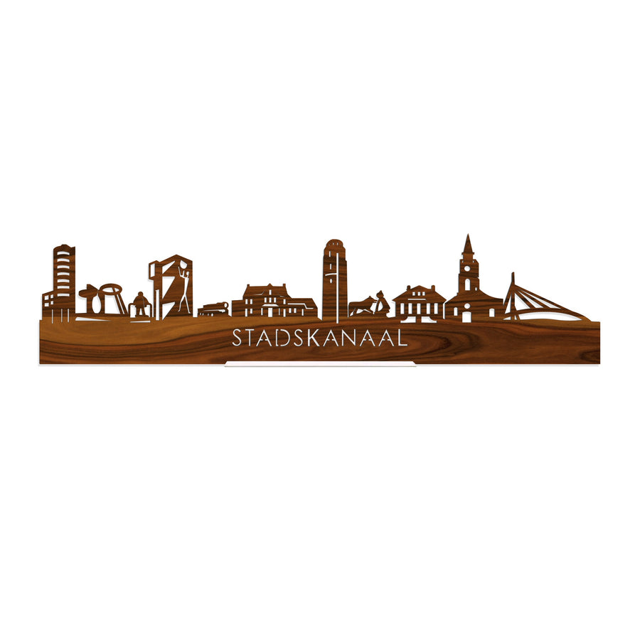 Standing Skyline Stadskanaal Palissander houten cadeau decoratie relatiegeschenk van WoodWideCities