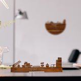 Standing Skyline Terneuzen Palissander houten cadeau decoratie relatiegeschenk van WoodWideCities