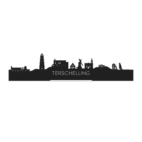 Standing Skyline Terschelling Black houten cadeau decoratie relatiegeschenk van WoodWideCities