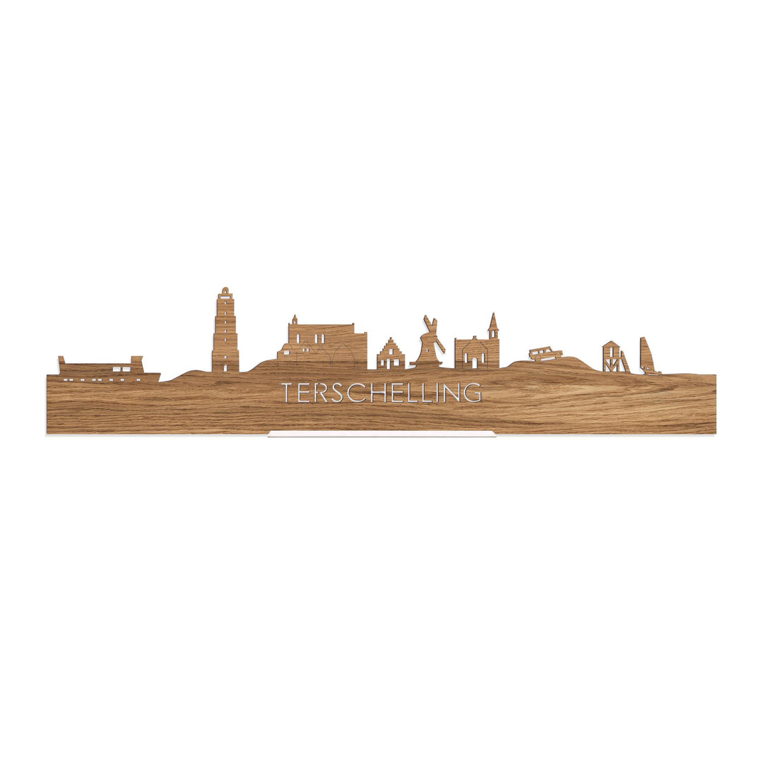 Standing Skyline Terschelling Eiken houten cadeau decoratie relatiegeschenk van WoodWideCities