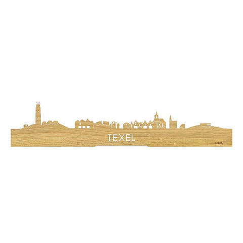 Standing Skyline Texel Eiken houten cadeau decoratie relatiegeschenk van WoodWideCities