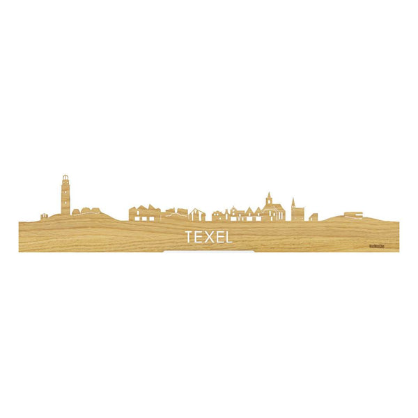 Standing Skyline Texel Eiken houten cadeau decoratie relatiegeschenk van WoodWideCities