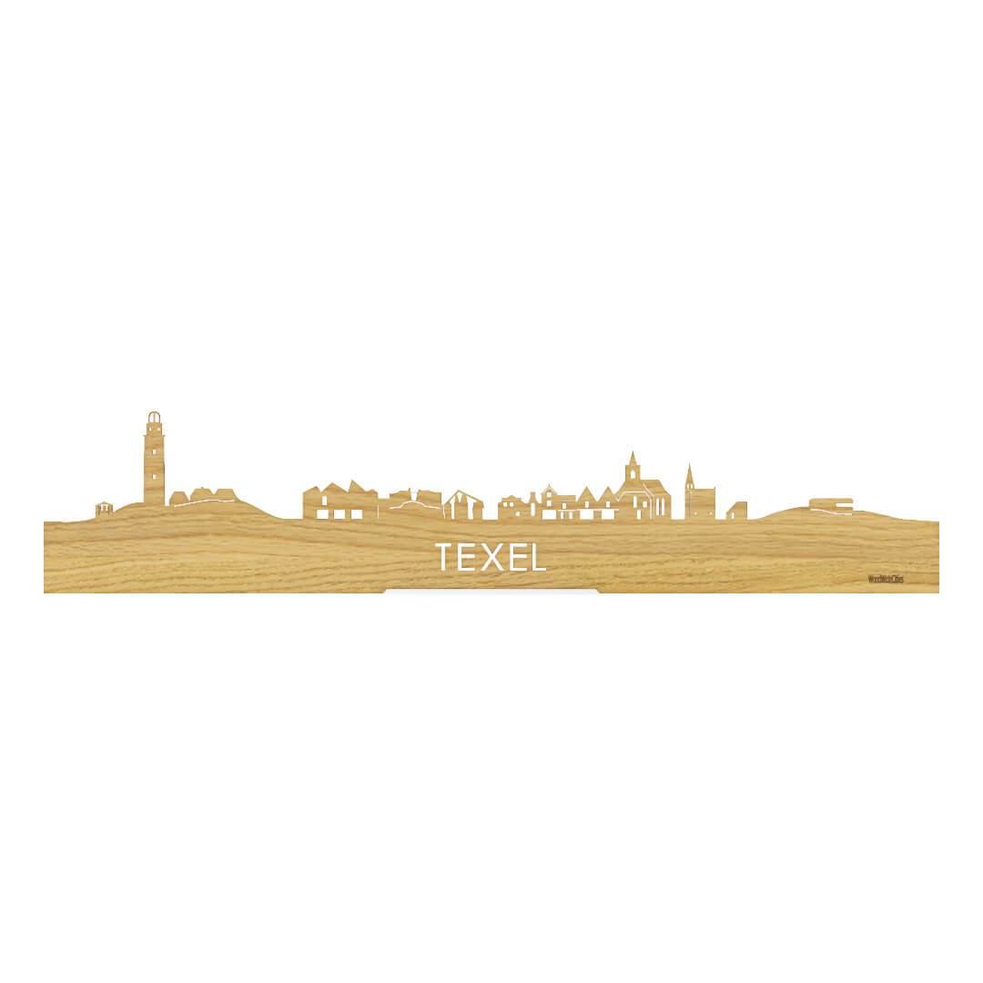 Standing Skyline Texel Eiken houten cadeau decoratie relatiegeschenk van WoodWideCities