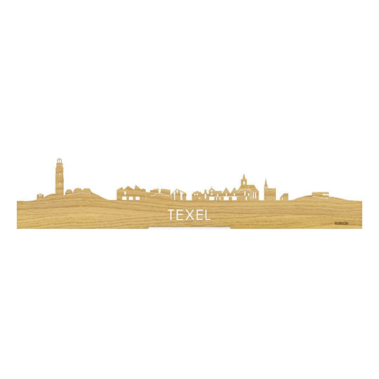 Standing Skyline Texel Eiken houten cadeau decoratie relatiegeschenk van WoodWideCities