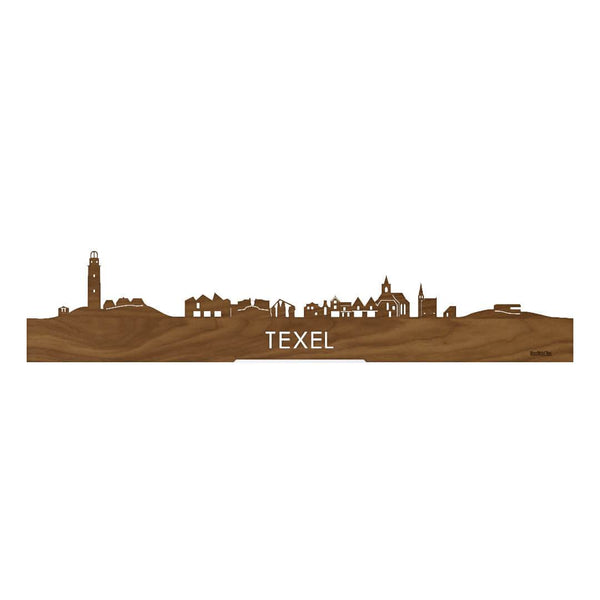 Standing Skyline Texel Noten houten cadeau decoratie relatiegeschenk van WoodWideCities
