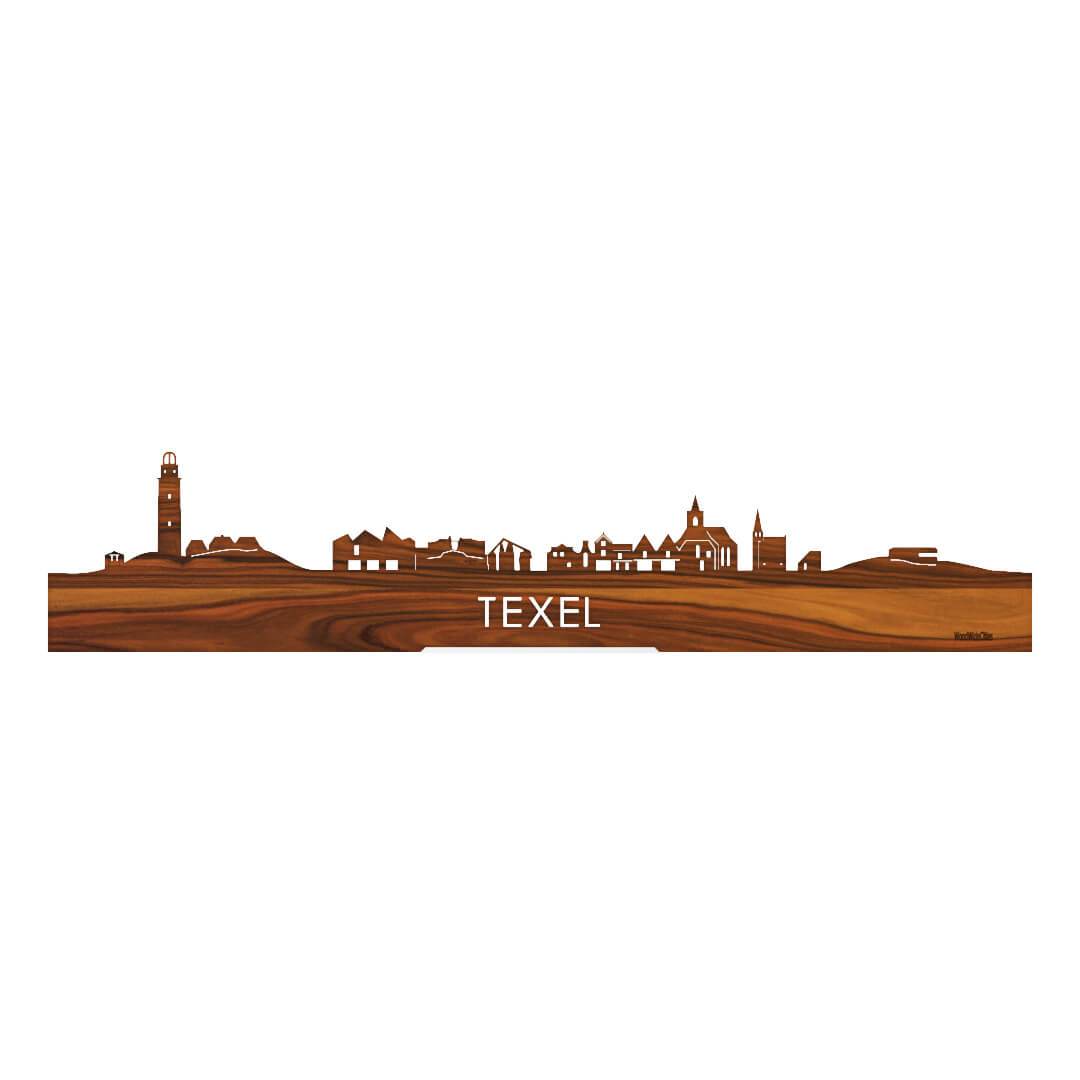 Standing Skyline Texel Palissander houten cadeau decoratie relatiegeschenk van WoodWideCities