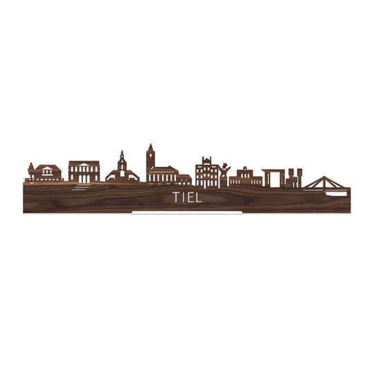 Standing Skyline Tiel Noten houten cadeau decoratie relatiegeschenk van WoodWideCities