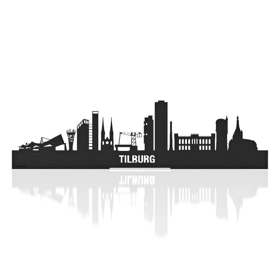 Standing Skyline Tilburg Black houten cadeau decoratie relatiegeschenk van WoodWideCities