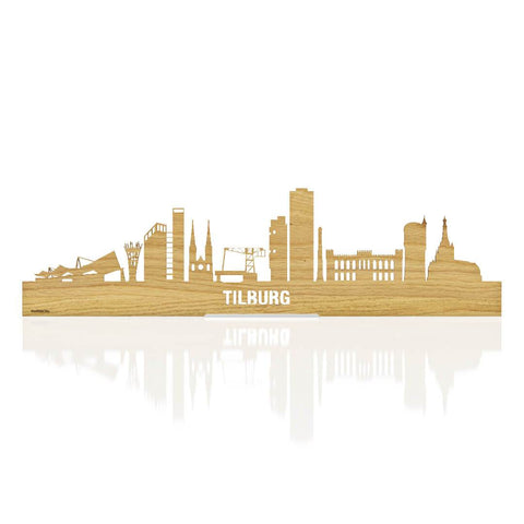 Standing Skyline Tilburg Eiken houten cadeau decoratie relatiegeschenk van WoodWideCities
