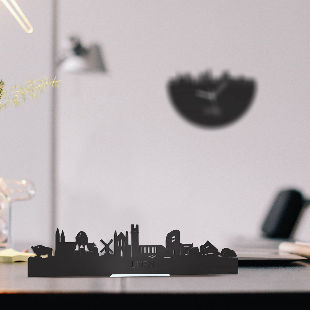 Standing Skyline Uden Zwart houten cadeau decoratie relatiegeschenk van WoodWideCities