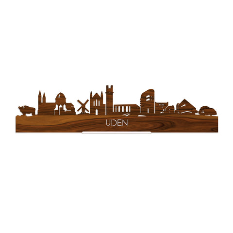 Standing Skyline Uden Palissander houten cadeau decoratie relatiegeschenk van WoodWideCities