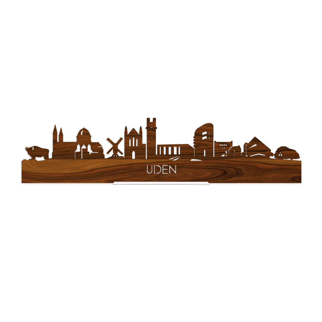 Standing Skyline Uden Palissander houten cadeau decoratie relatiegeschenk van WoodWideCities