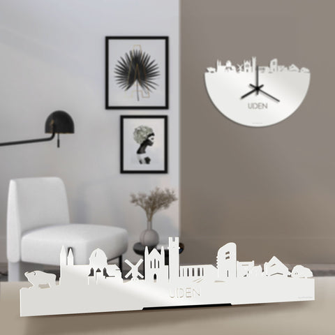 Standing Skyline Uden Wit glanzend gerecycled kunststof cadeau decoratie relatiegeschenk van WoodWideCities