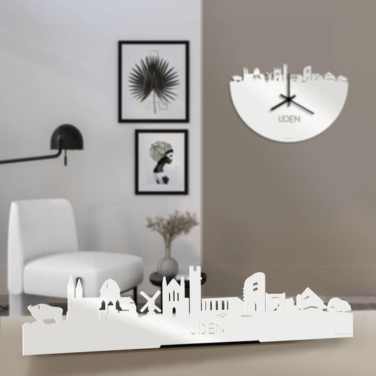 Standing Skyline Uden Wit glanzend gerecycled kunststof cadeau decoratie relatiegeschenk van WoodWideCities