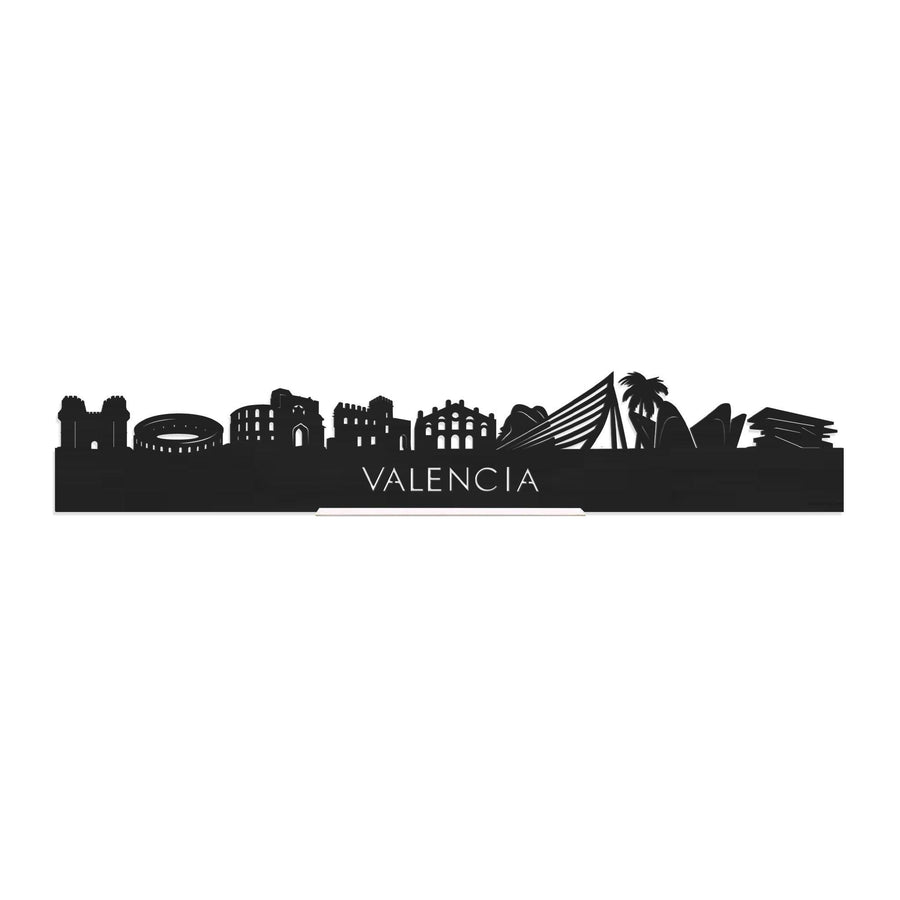 Standing Skyline Valencia Black 40 cm  houten cadeau decoratie relatiegeschenk van WoodWideCities