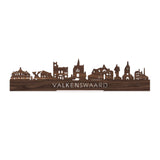 Standing Skyline Valkenswaard Noten 40 cm  houten cadeau decoratie relatiegeschenk van WoodWideCities