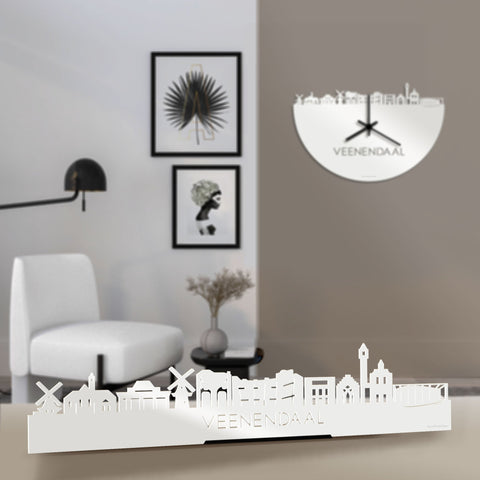 Standing Skyline Veenendaal Wit glanzend gerecycled kunststof cadeau decoratie relatiegeschenk van WoodWideCities