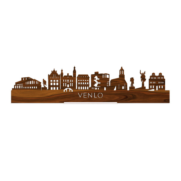 Standing Skyline Venlo Palissander houten cadeau decoratie relatiegeschenk van WoodWideCities