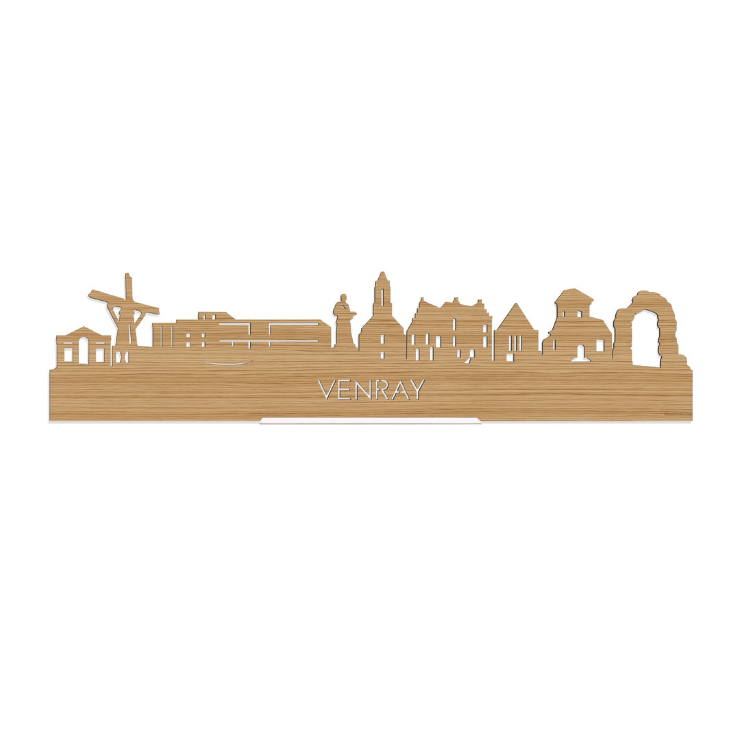Standing Skyline Venray Bamboe houten cadeau decoratie relatiegeschenk van WoodWideCities