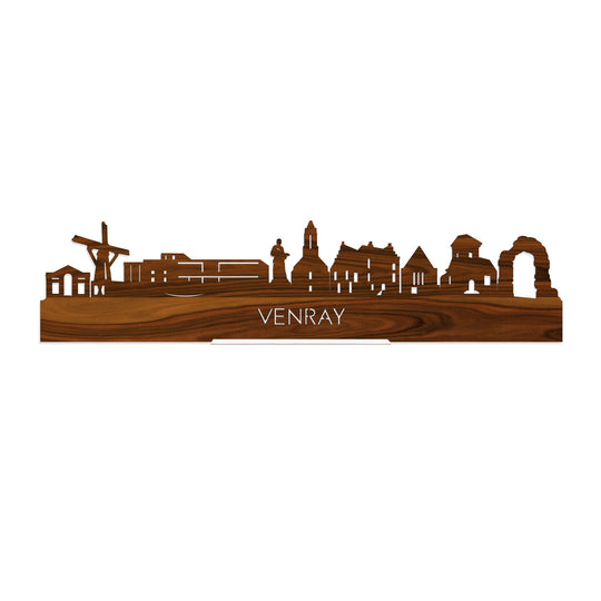 Standing Skyline Venray Palissander houten cadeau decoratie relatiegeschenk van WoodWideCities