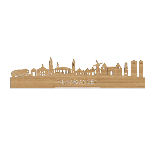 Standing Skyline Vlaardingen Bamboe houten cadeau decoratie relatiegeschenk van WoodWideCities