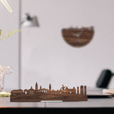 Standing Skyline Vlaardingen Noten houten cadeau decoratie relatiegeschenk van WoodWideCities